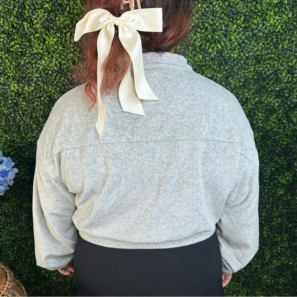 Aerie Gray corduroy zip up jacket nwt - Picture 5 of 9